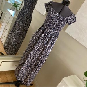 Navy smocked bodice maxi dress. NWOT